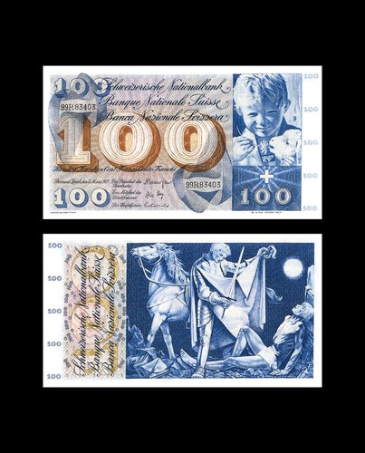 Banconota 100 franchi svizzera - banconota,