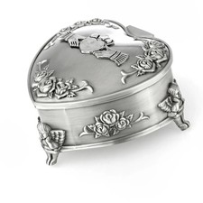 Portagioie ad anello Claddagh irlandese - decorato a forma di cuore con angeli e rose
