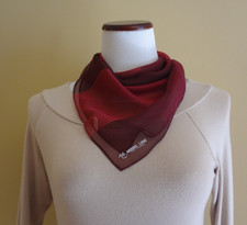 VTG Missel Line Italy Milano Burgundy Raspberry Sparkly Semi Cheer Square Scarf