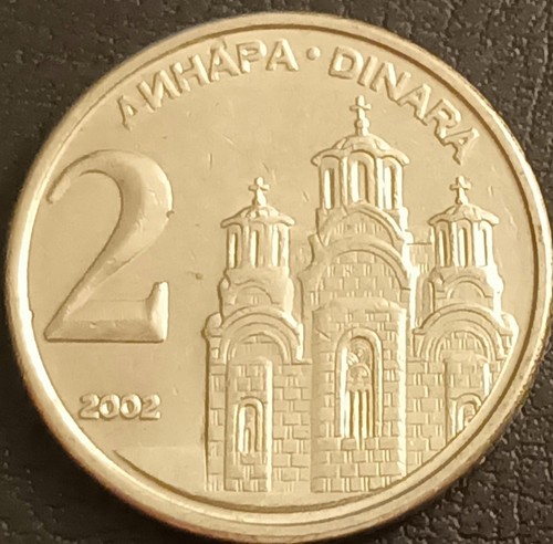 Serbia moneta dinari - 2, 2002