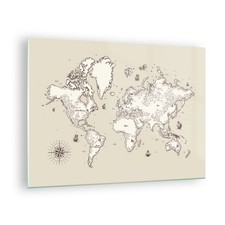 Quadro vetro 70x50cm mappa - quadro,