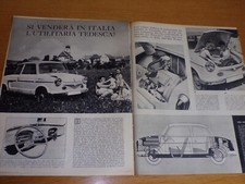 NSU PRINZ 600 AUTO VETTURA MACCHINA ANNO 1958 ANNI 50 CLIPPING ARTICOLO
