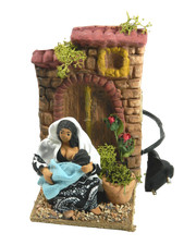 Mamma che Allatta in Movimento Cm 9x14x16h - Pastori Movibili per Presepe