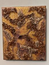 Quadro Originale Astratto Con La Resina Epossidica Ed I Cristalli, Size 24x30cm