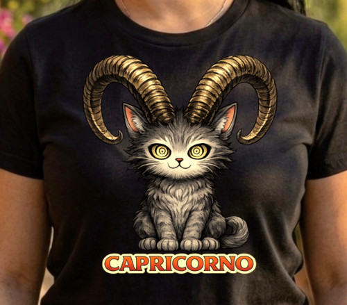 Maglietta capricorno gatto - capricorno, t