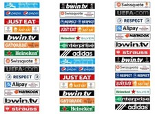 SUBBUTEO 42 " NUOVI " ADESIVI EUROPA LEAGUE 2025-26 SPONSOR TRIBUNA e GRADINATA