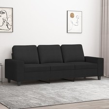 vidaXL Divano a 3 Posti Nero