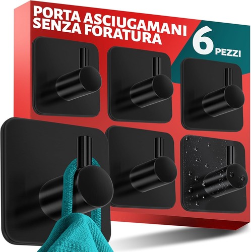 Set ganci adesivi acciaio - 6,