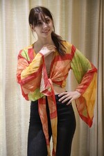 Top avvolgente pura seta