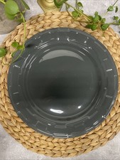 Longaberger Pottery Piatto da Pranzo Tondo 10” Grigio Peltro Tessuto Tradizioni