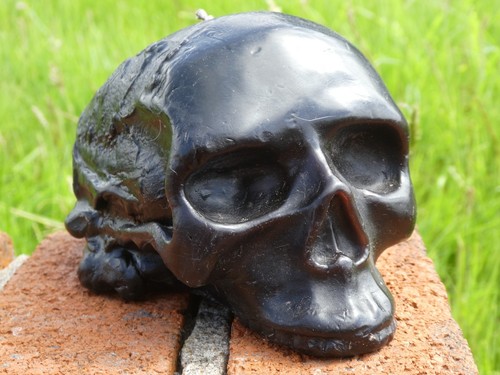 Candela cera teschio nero - candela,