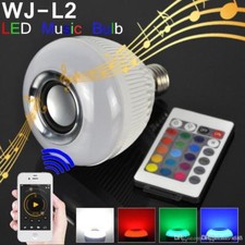 LAMPADA SPEAKER a LED BIANCA RGB E27 CON CASSA BLUETOOTH TELECOMANDO LAMPADINA