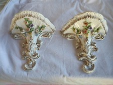 Coppia di mensole in ceramica vintage anni 1960