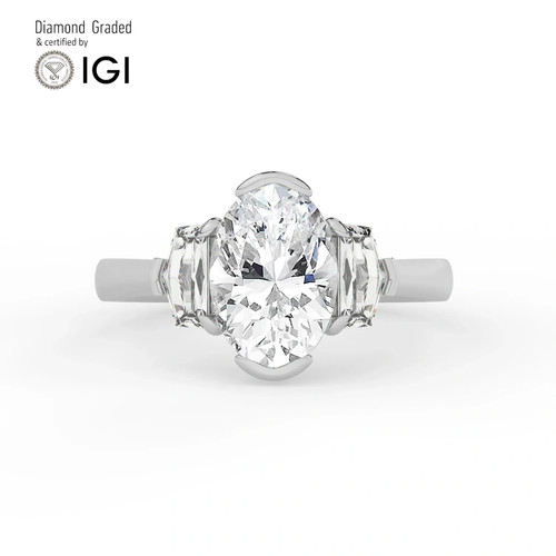 Anello trilogy solitario ovale - anello,