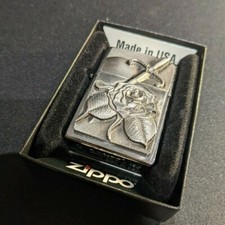 ZIPPO ACCENDINO ORIGINALE EDIZIONE LIMITATA ACCIAIO ROSA PUGNALE CUORE COLLEZION