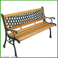 Panchina in legno e ghisa da giardino panca arredamento esterno in stile antico