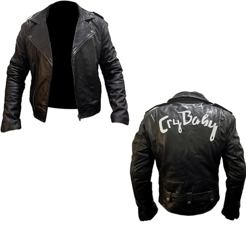 Giacca pelle nera johnny - di,