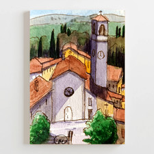 Stampa Acquerello Chiesa