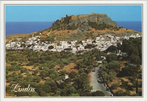 Cartolina lindos rodi grecia - lindos,