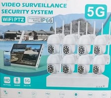Kit Videosorveglianza WiFi 5G 8CH IP66 PTZ HD + NVR + Audio e Monitor Esterno/In