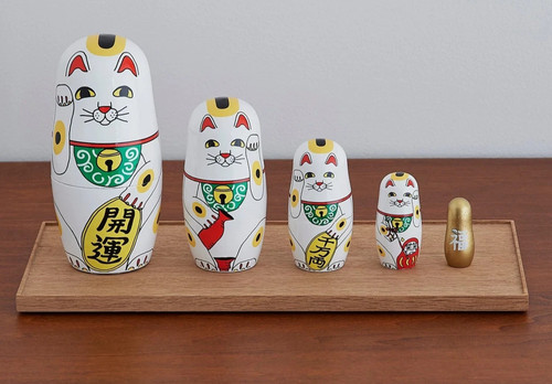Lucky cat matrioska nesting - lucky,