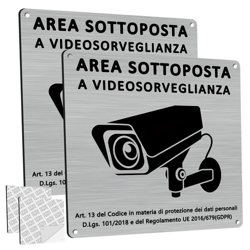 Cartello area videosorvegliata - cartello,