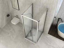 Box Doccia 3 Lati in Cristallo 6 mm Opaco 2 Lati Fissi ed 1 Porta a Libro Soffie