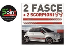 Adesivi ABARTH 2 fasce FIAT 500  spatola OMAGGIO altezza 12 cm 