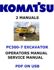 Komatsu PC300-7 Escavatore Idraulico Proprietari Servizio Operatori Officina Manuale PDF