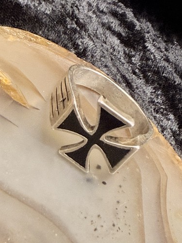 Anello croce ferro argento