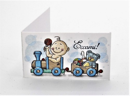 Bigliettini bomboniera trenino - bigliettini,