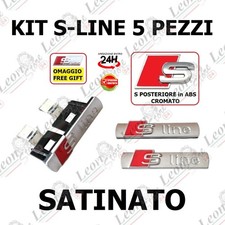 Kit 5 Pz S-Line Satinato per Audi adesivo Logo badge Fregio auto 3D stemma sigla