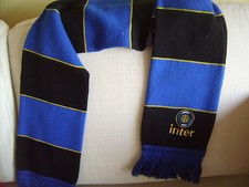 SCIARPA CALCIO INTER F.C. INTERNAZIONALE DOPPIA LANA CON STEMMA RICAMATO