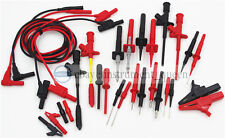 Isolamento 4mm Banana Test Piombo Piercing Molla Sonda/Gancio/Clip Coccodrillo+Custodia PP