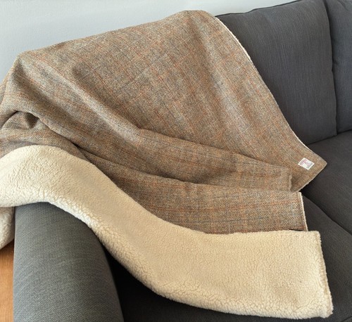 Coperta harris tweed marrone - tweed,