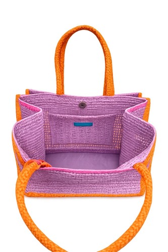 Borsa mare rafia lilla - in, con