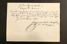 LICENZA MANOSCRITTO GUARDIA NAZIONALE BATTAGLIONE RAVENNA FERMO ASCOLI 1861