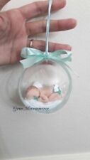 Palla di natale tenero bebè bimbo in azzurro idea regalo