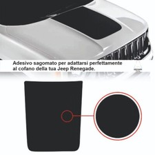 Adesivo Sagomato per Cofano Jeep Renegade, Nero Goffrato