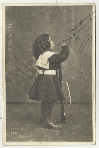 Cartolina antica bimba che - antica,