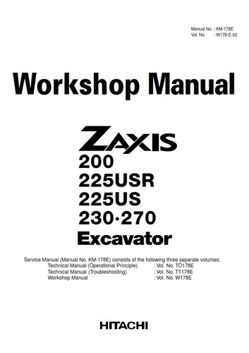 Hitachi zaxis 200 225usr - 200, 225us