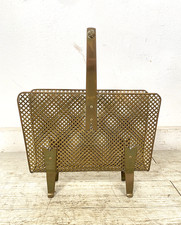 PORTARIVISTE VINTAGE OTTONE TRAFORATO BAMBOO MAGAZINE HOLDER Carl Auböck STILE