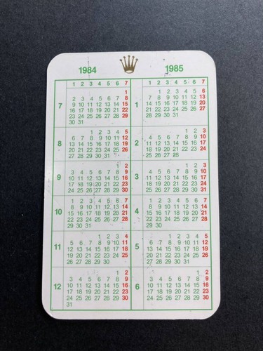 Calendario rolex 1984 1985 - rolex, 1984-1985