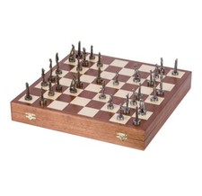 Egypt Lux - Pezzi di scacchi in metallo - Scacchiera in legno