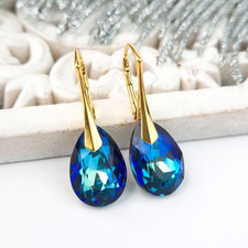 Orecchini Swarovski oro blu