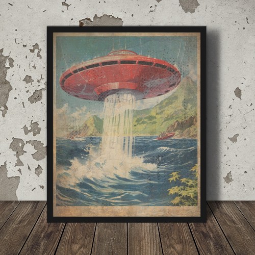 Poster vintage ufo nautical - poster,