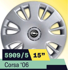 SET Kit serie 4 copricerchi coppe ruota 15" per Opel MERIVA cod 5909/5