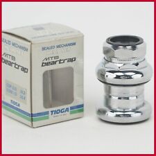 NOS TIOGA BEARTRAP ACCIAIO 1 POLLICE VINTAGE FILETTATO VECCHIA CUFFIA MTB MOUNTAIN BIKE