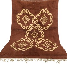 Tappeto marocchino berbero vintage fatto a mano lana design floreale ricco...