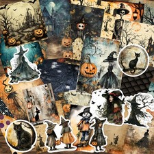 Kit diario spazzatura Halloween carta adesivo pacchetto autunno autunno collage scrapbooking